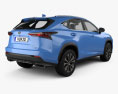 Lexus NX F sport 2020 3d model back view