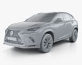Lexus NX F sport 2020 3d model clay render