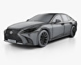 Lexus LS (XF50) with HQ interior 2022 3d model wire render