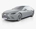 Lexus LS (XF50) with HQ interior 2022 3d model clay render