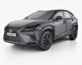 Lexus NX hybrid with HQ interior 2020 3d model wire render