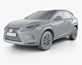 Lexus NX hybrid with HQ interior 2020 3d model clay render