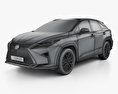 Lexus RX F sport with HQ interior 2019 3d model wire render