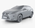 Lexus RX F sport with HQ interior 2019 3d model clay render
