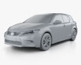 Lexus CT hybrid Prestige 2020 3d model clay render