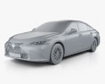 Lexus ES 300h 2020 3d model clay render