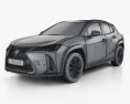 Lexus UX hybrid F-Sport 2022 3d model wire render