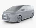 Lexus LM hybrid 2022 3d model clay render