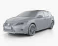 Lexus CT F-sport 2020 3d model clay render