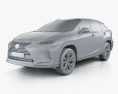 Lexus RX hybrid Executive 2022 3d model clay render