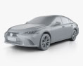 Lexus ES 2022 3d model clay render