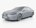 Lexus ES hybrid 2022 3d model clay render