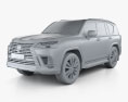 Lexus LX 600 2022 3d model clay render