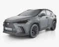 Lexus NX F Sport hybrid 2022 3d model wire render