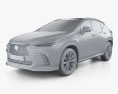 Lexus NX F Sport hybrid 2022 3d model clay render