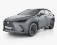 Lexus NX ハイブリッ 2022 3Dモデル wire render