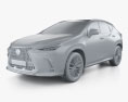 Lexus NX ハイブリッ 2022 3Dモデル clay render