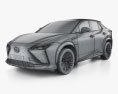 Lexus RZ 450e 2023 3d model wire render
