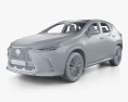 Lexus NX hybrid with HQ interior 2022 3d model clay render
