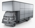 Leyland FG Box Truck with HQ interior 1968 3d model wire render