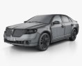 Lincoln MKZ 2013 3d model wire render