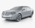Lincoln MKZ 2013 3d model clay render