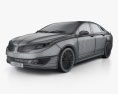 Lincoln MKZ 2016 3d model wire render