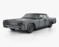 Lincoln Continental 轿车 1962 3D模型 wire render