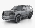 Lincoln Navigator 2018 3d model wire render
