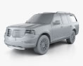 Lincoln Navigator 2018 3d model clay render