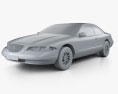 Lincoln Mark 1998 3d model clay render