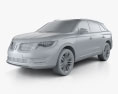 Lincoln MKX 2019 3d model clay render