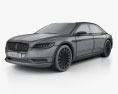 Lincoln Continental with HQ interior 2017 3d model wire render