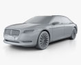 Lincoln Continental with HQ interior 2017 3d model clay render