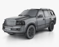 Lincoln Navigator with HQ interior 2014 3d model wire render