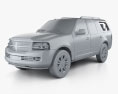 Lincoln Navigator with HQ interior 2014 3d model clay render