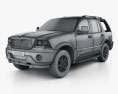 Lincoln Aviator 2005 3d model wire render