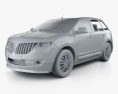 Lincoln MKX 2015 3d model clay render