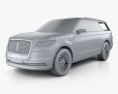 Lincoln Navigator 컨셉트 카 2019 3D 모델  clay render