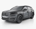 Lincoln Nautilus 2021 3D модель wire render