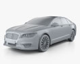 Lincoln MKZ with HQ interior 2020 3d model clay render