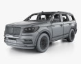 Lincoln Navigator Black Label HQインテリアと 2017 3Dモデル wire render