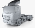 MAZ 5340 M4 底盘驾驶室卡车 2015 3D模型 clay render