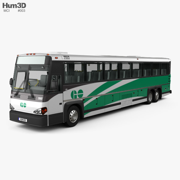 MCI D4500 CT Transit Bus con interni 2008 Modello 3D