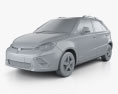 MG 3 Xross 2016 3d model clay render