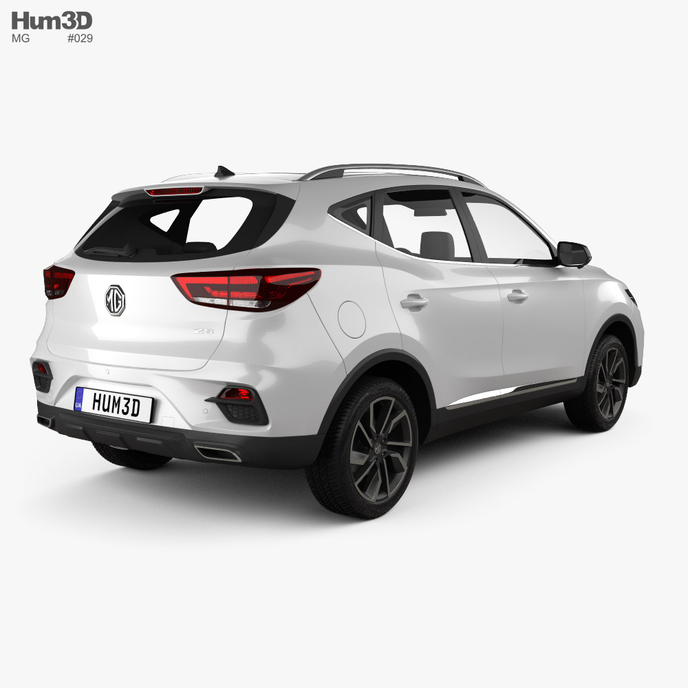MG ZS 2022 3d model back view