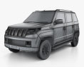 Mahindra TUV300 with HQ interior 2018 3d model wire render