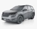 Mahindra XUV700 2022 3D-Modell wire render