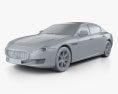Maserati Quattroporte 2016 3d model clay render