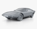 Maserati Khamsin 1977 3D模型 clay render